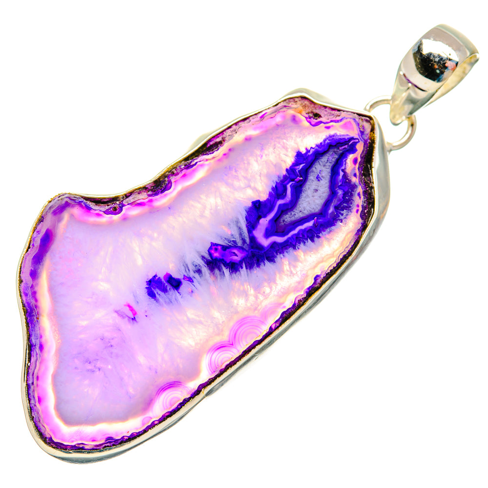 Purple Geode Slice Pendants handcrafted by Ana Silver Co - PD29048 - Photo 2