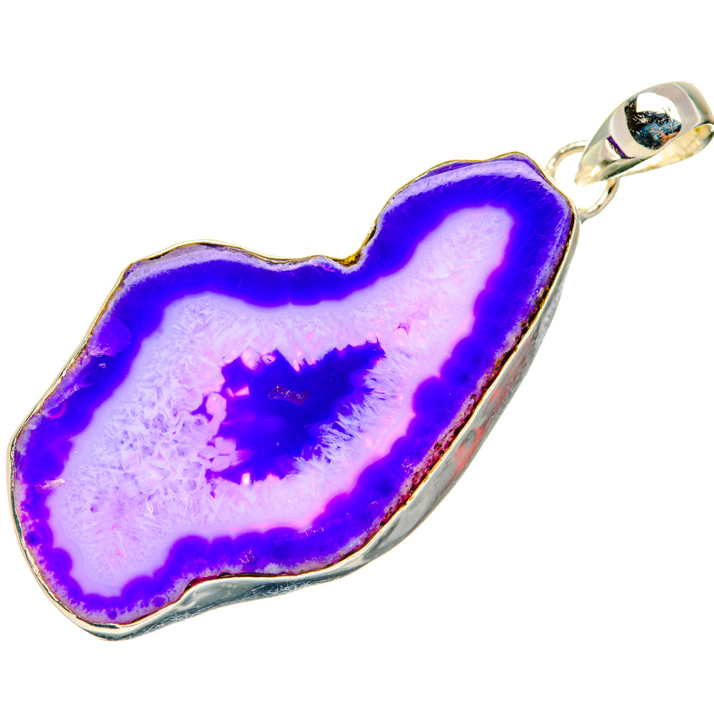 Purple Geode Slice Pendants handcrafted by Ana Silver Co - PD29050 - Photo 2