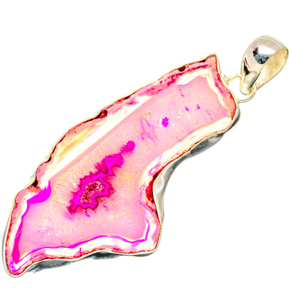 Pink Geode Slice Pendants handcrafted by Ana Silver Co - PD29051 - Photo 2