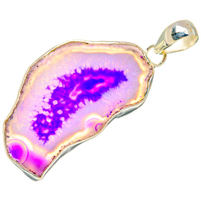 Purple Geode Slice Pendants handcrafted by Ana Silver Co - PD29054 - Photo 2