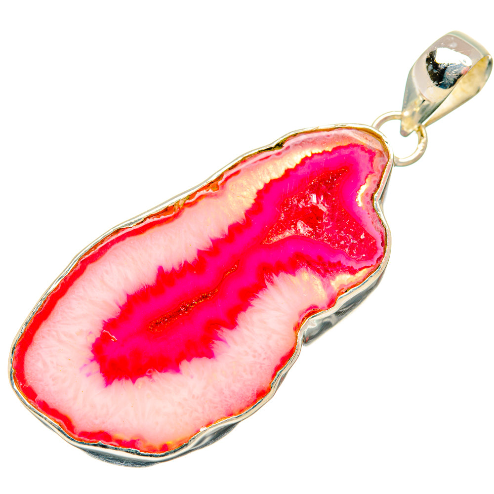 Pink Geode Slice Pendants handcrafted by Ana Silver Co - PD29056 - Photo 2