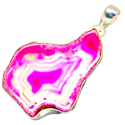Pink Geode Slice Pendants handcrafted by Ana Silver Co - PD29057 - Photo 2