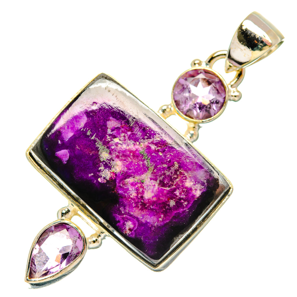 Purple Agate, Amethyst Pendants handcrafted by Ana Silver Co - PD29078 - Photo 2