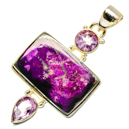 Purple Agate, Amethyst Pendants handcrafted by Ana Silver Co - PD29078 - Photo 2