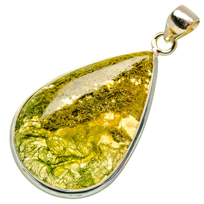 Green Moss Agate Pendants handcrafted by Ana Silver Co - PD29161 - Photo 2