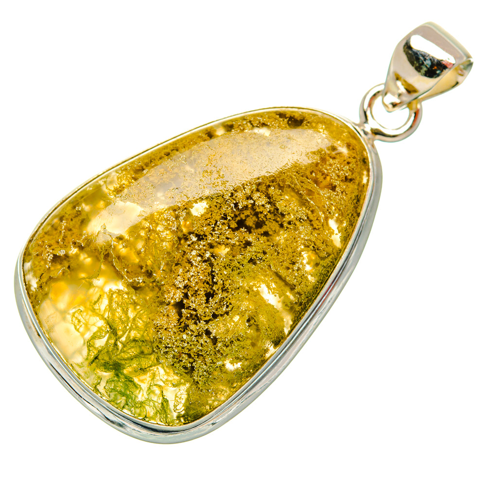 Green Moss Agate Pendants handcrafted by Ana Silver Co - PD29167 - Photo 2