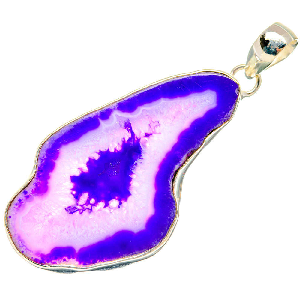 Purple Geode Slice Pendants handcrafted by Ana Silver Co - PD29172 - Photo 2