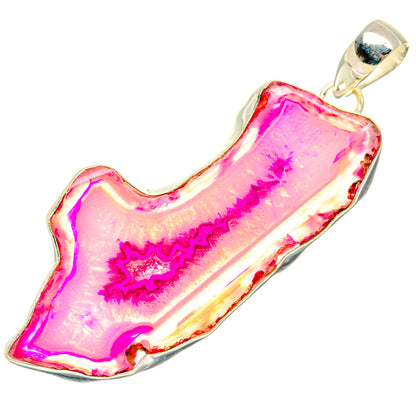 Pink Geode Slice Pendants handcrafted by Ana Silver Co - PD29174 - Photo 2