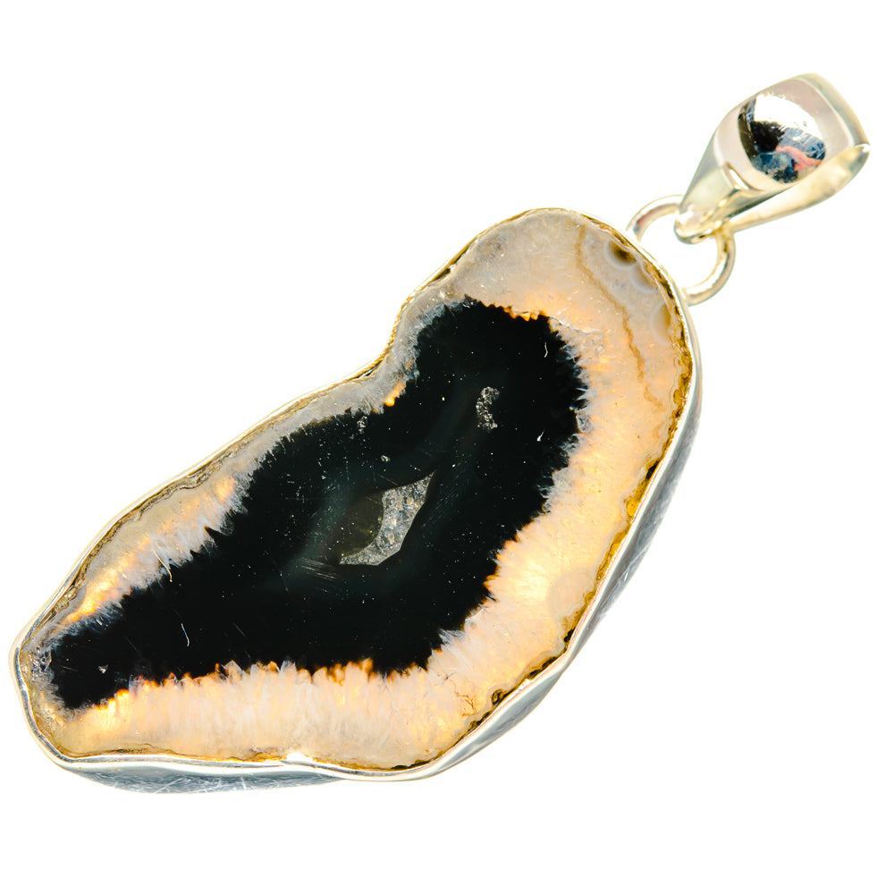 Black Geode Slice Pendants handcrafted by Ana Silver Co - PD29186 - Photo 2