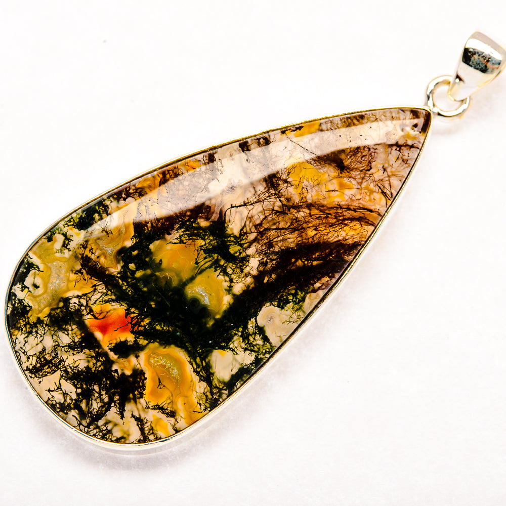 Green Moss Agate Pendants handcrafted by Ana Silver Co - PD29269 - Photo 2