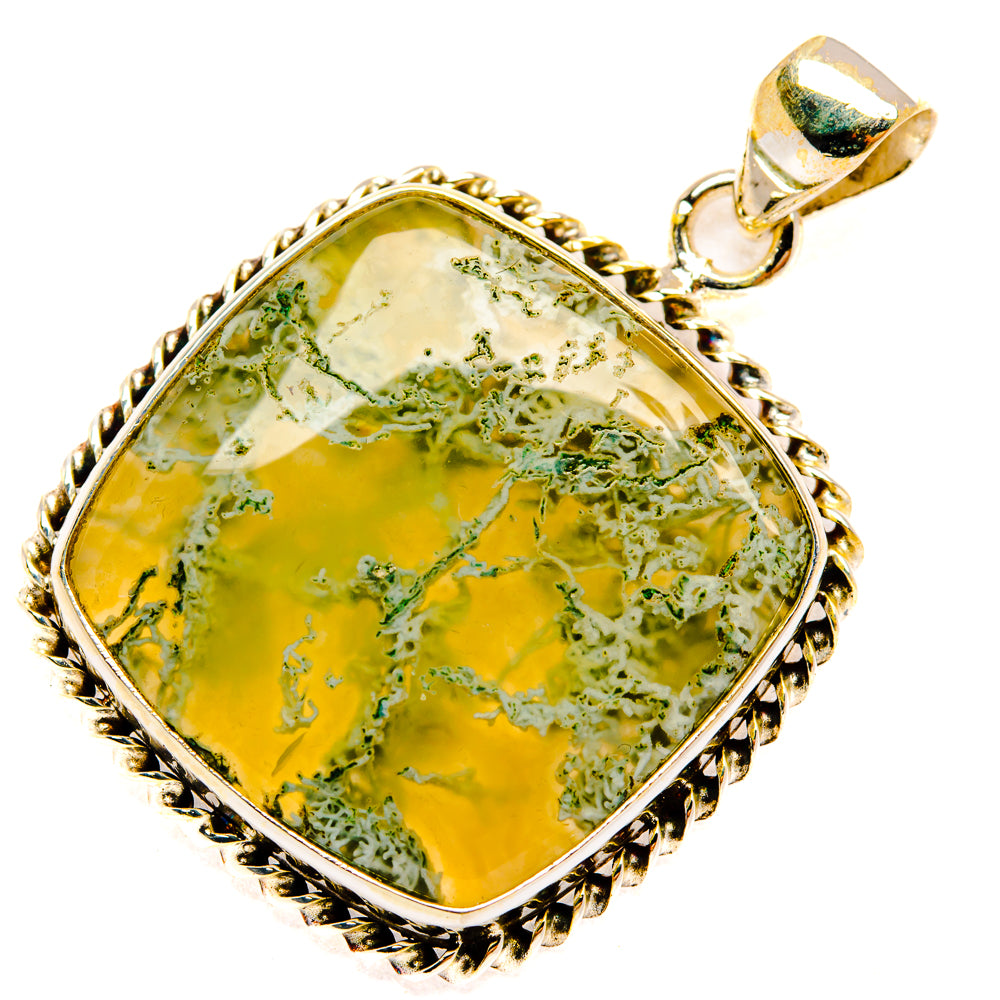 Green Moss Agate Pendants handcrafted by Ana Silver Co - PD29287 - Photo 2