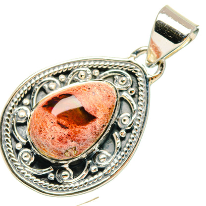 Mexican Fire Opal Pendants handcrafted by Ana Silver Co - PD29399 - Photo 2