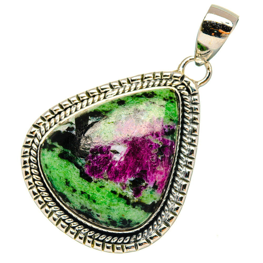 Ruby Zoisite Pendants handcrafted by Ana Silver Co - PD29406 - Photo 2