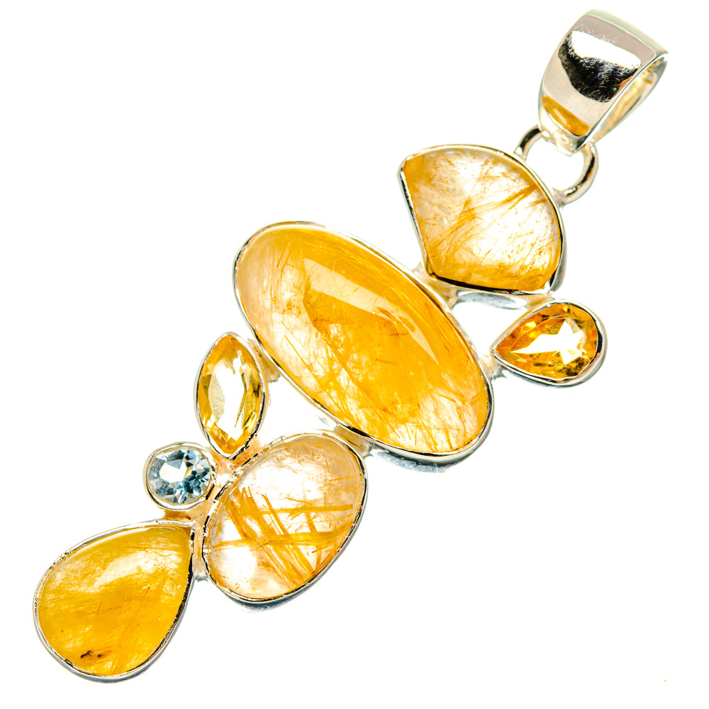 Rutilated Quartz Pendants handcrafted by Ana Silver Co - PD29431 - Photo 2