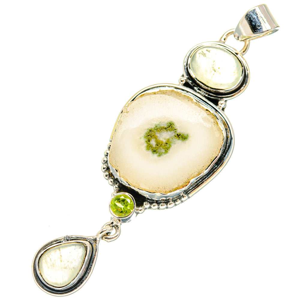 Green Tourmaline In Quartz Pendants handcrafted by Ana Silver Co - PD29450 - Photo 2