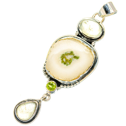 Green Tourmaline In Quartz Pendants handcrafted by Ana Silver Co - PD29450 - Photo 2
