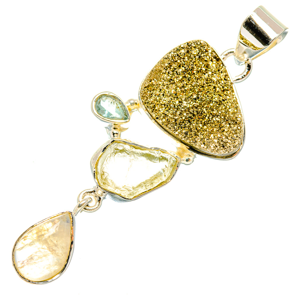 Spectro Pyrite Druzy Pendants handcrafted by Ana Silver Co - PD29489 - Photo 2