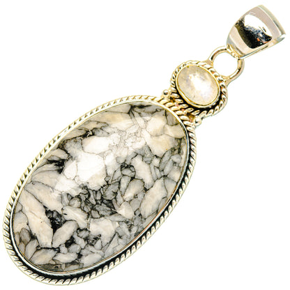 Pinolith Jasper, Rainbow Moonstone Pendants handcrafted by Ana Silver Co - PD29535 - Photo 2