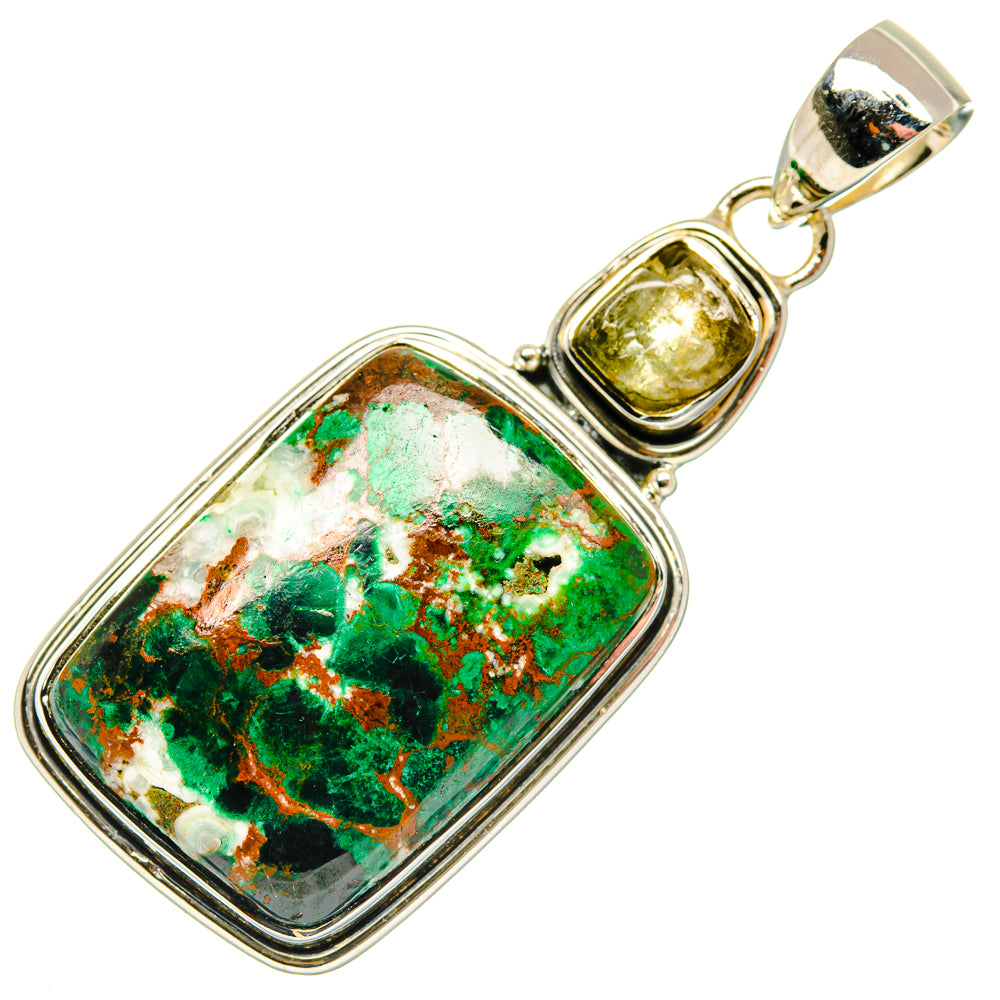 Malachite, Peridot Pendants handcrafted by Ana Silver Co - PD29541 - Photo 2