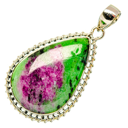 Ruby Zoisite, Garnet Pendants handcrafted by Ana Silver Co - PD29549 - Photo 2