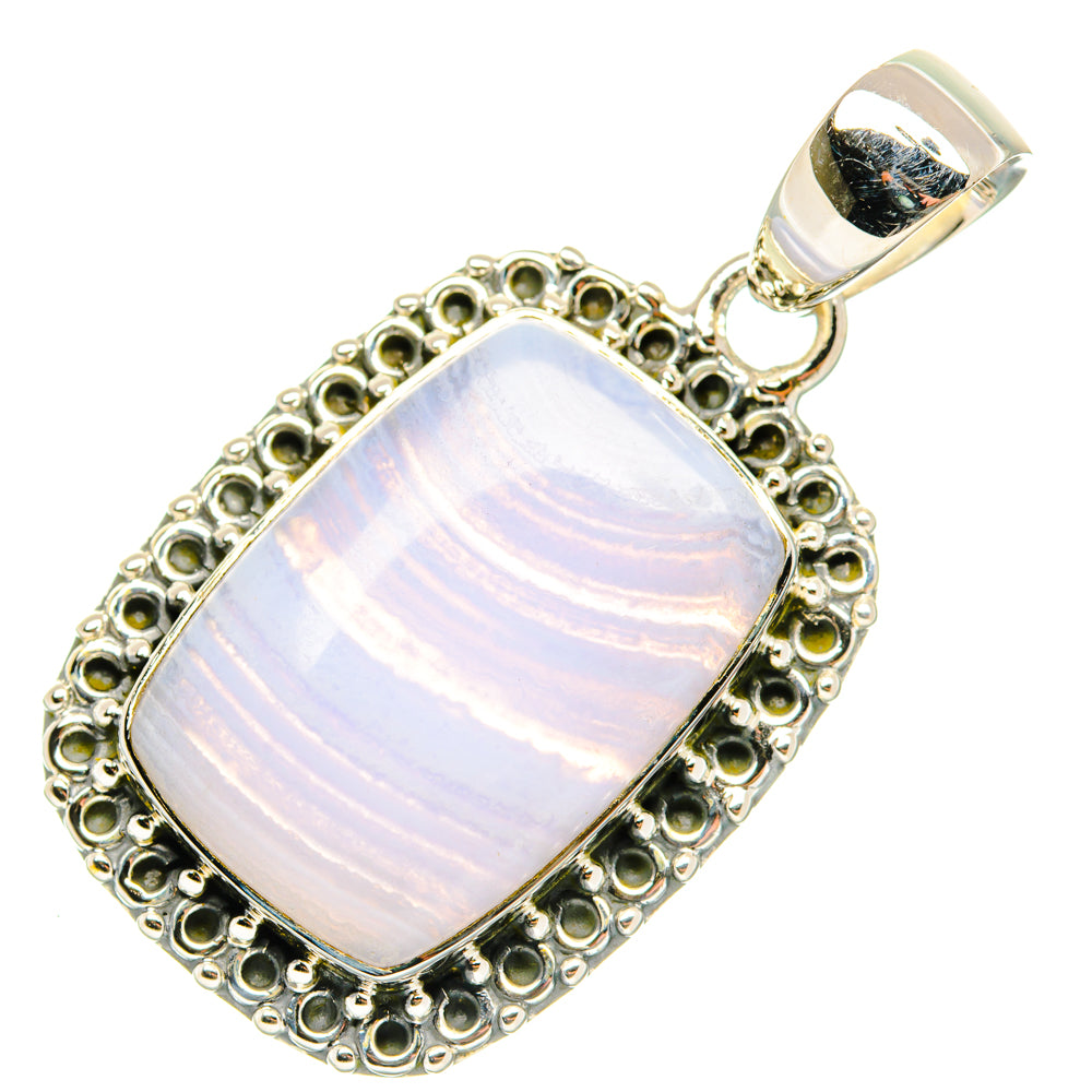 Blue Lace Agate Pendants handcrafted by Ana Silver Co - PD29554 - Photo 2