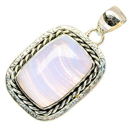 Blue Lace Agate Pendants handcrafted by Ana Silver Co - PD29561 - Photo 2