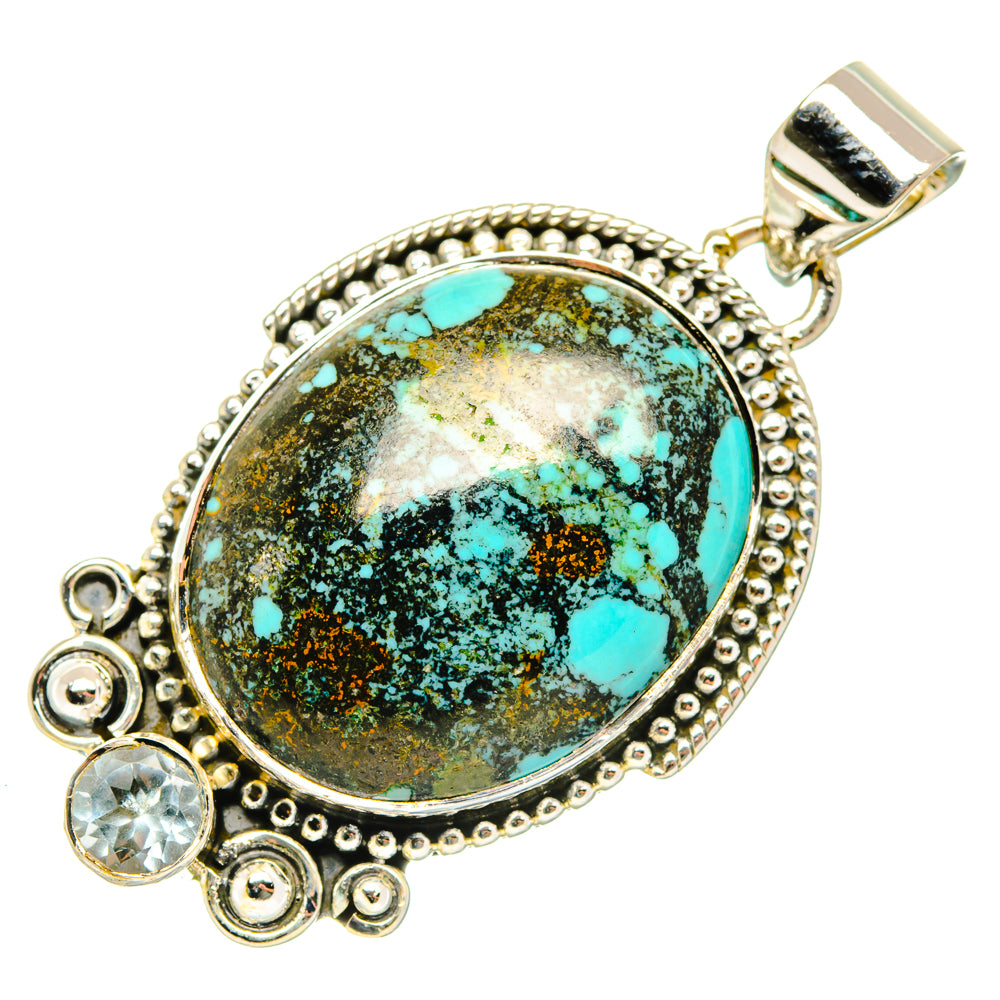 Tibetan Turquoise Pendants handcrafted by Ana Silver Co - PD29564 - Photo 2