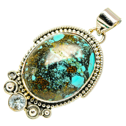 Tibetan Turquoise Pendants handcrafted by Ana Silver Co - PD29564 - Photo 2
