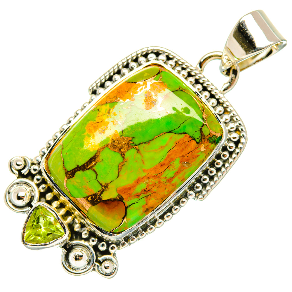 Green Copper Composite Turquoise Pendants handcrafted by Ana Silver Co - PD29573 - Photo 2