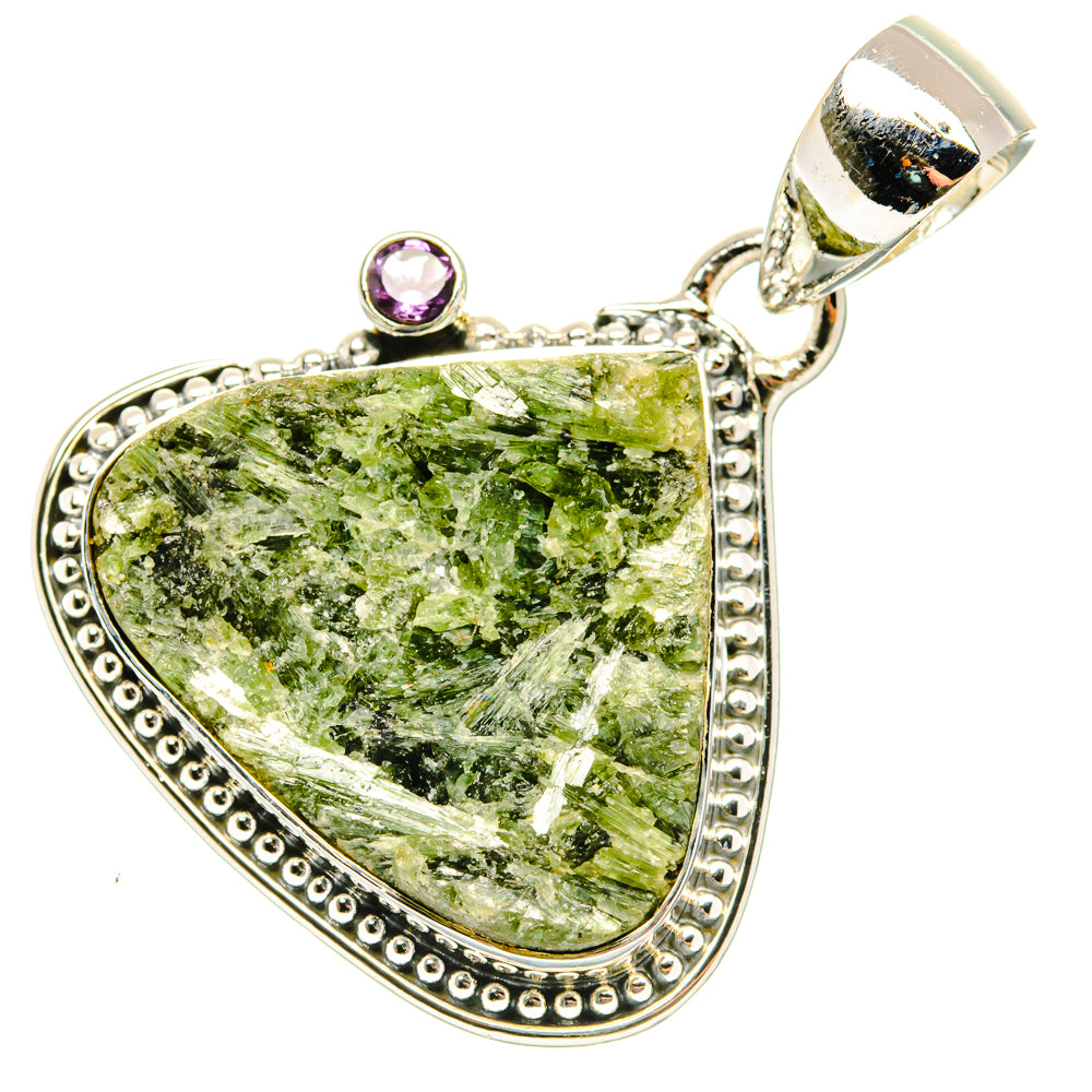 Green Fuchsite, Amethyst Pendants handcrafted by Ana Silver Co - PD29634 - Photo 2