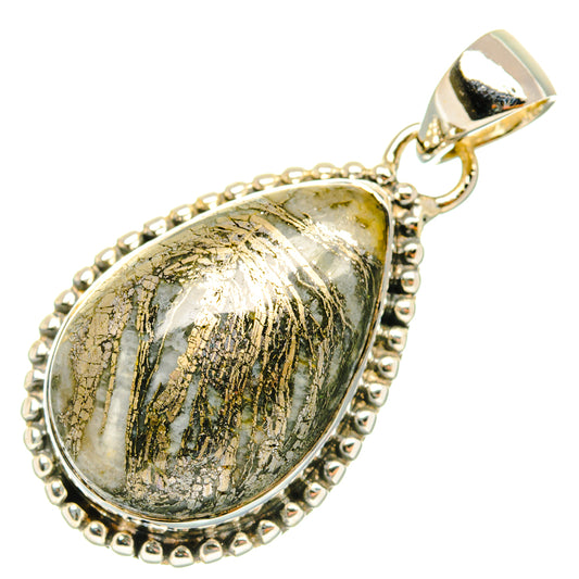 Pyrite Agate Pendants handcrafted by Ana Silver Co - PD29654 - Photo 2