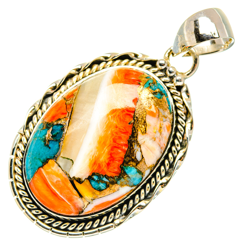 Spiny Oyster Turquoise Pendants handcrafted by Ana Silver Co - PD29686 - Photo 2
