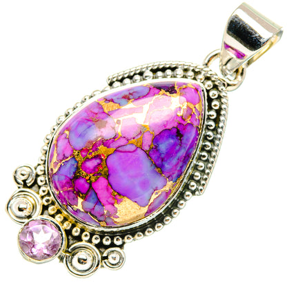 Purple Copper Composite Turquoise Pendants handcrafted by Ana Silver Co - PD29693 - Photo 2