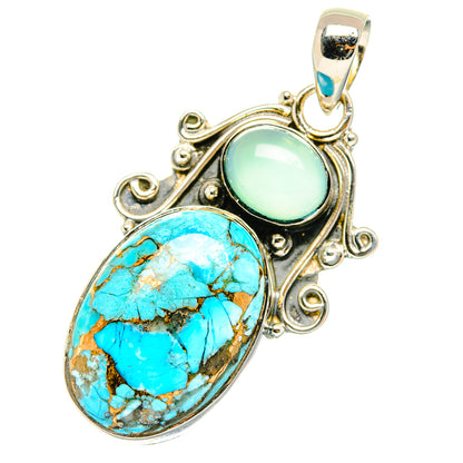 Blue Copper Composite Turquoise Pendants handcrafted by Ana Silver Co - PD29700 - Photo 2