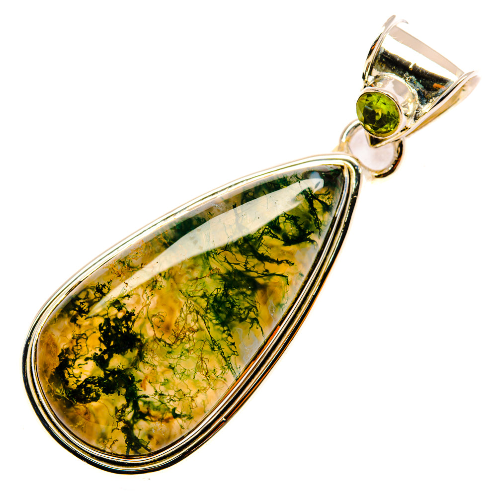 Green Moss Agate Pendants handcrafted by Ana Silver Co - PD29835 - Photo 2