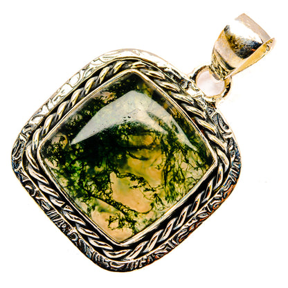 Green Moss Agate Pendants handcrafted by Ana Silver Co - PD29877 - Photo 2