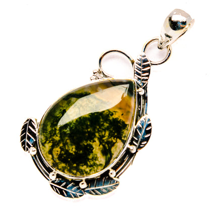 Green Moss Agate Pendants handcrafted by Ana Silver Co - PD29895 - Photo 2