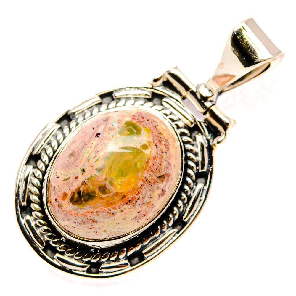 Mexican Fire Opal Pendants handcrafted by Ana Silver Co - PD29908 - Photo 2
