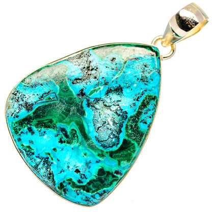 Malachite In Chrysocolla Pendants handcrafted by Ana Silver Co - PD29922 - Photo 2