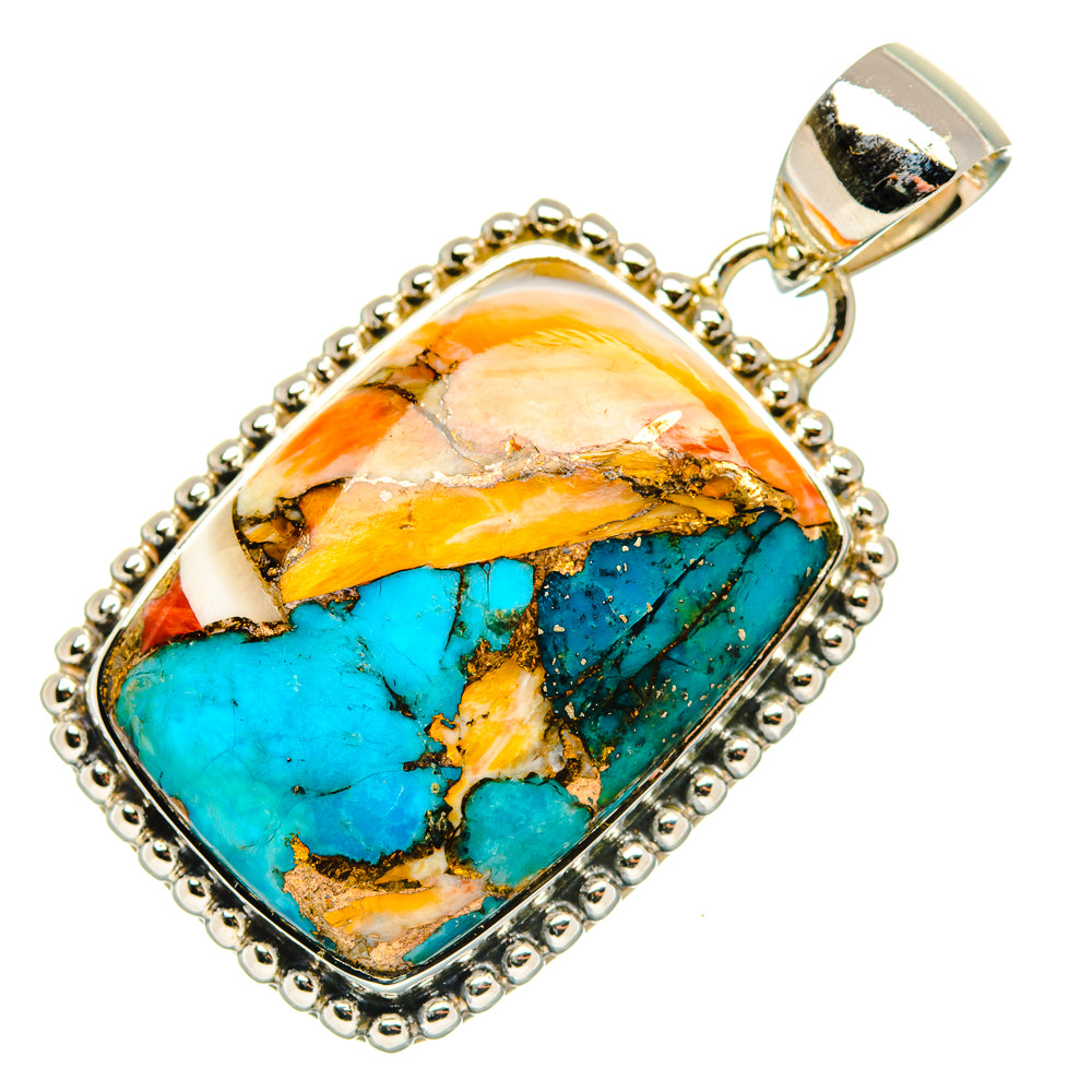Spiny Oyster Turquoise Pendants handcrafted by Ana Silver Co - PD29928 - Photo 2
