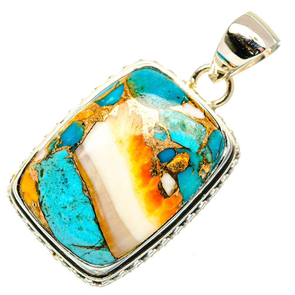 Spiny Oyster Turquoise Pendants handcrafted by Ana Silver Co - PD29930 - Photo 2