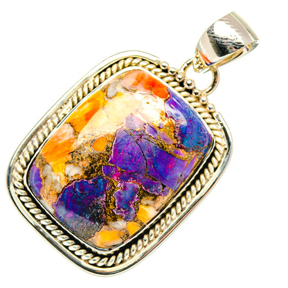 Purple Orange Copper Composite Turquoise Pendants handcrafted by Ana Silver Co - PD29968 - Photo 2