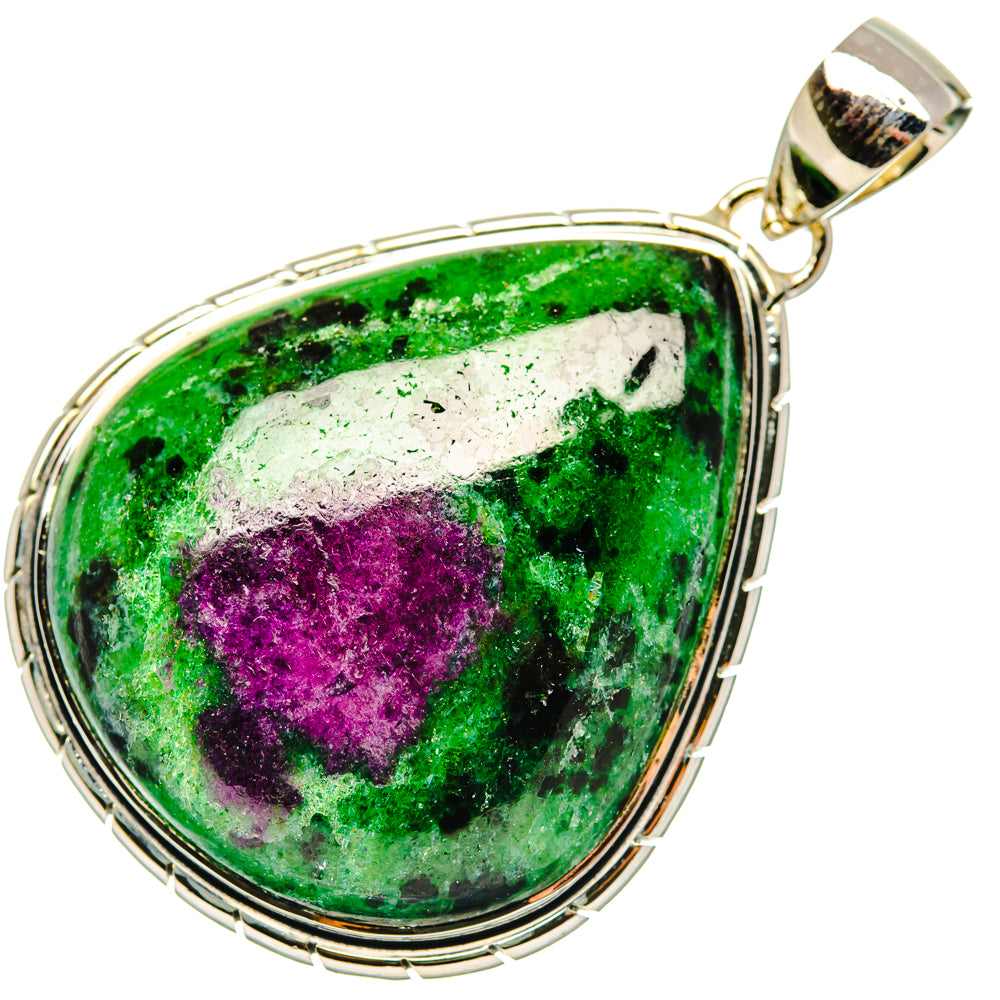 Ruby Zoisite Pendants handcrafted by Ana Silver Co - PD29971 - Photo 2
