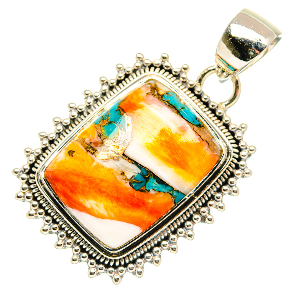 Spiny Oyster Turquoise Pendants handcrafted by Ana Silver Co - PD30013 - Photo 2