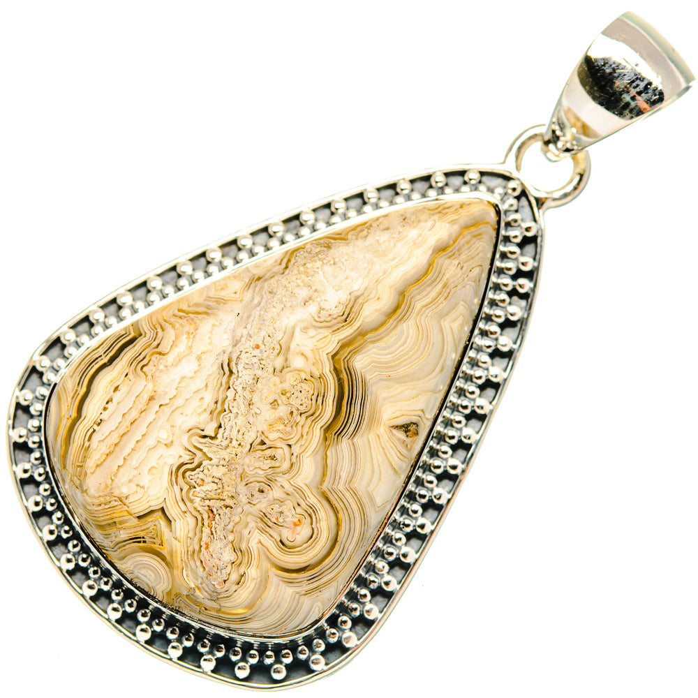 Laguna Lace Agate Pendants handcrafted by Ana Silver Co - PD30030 - Photo 2