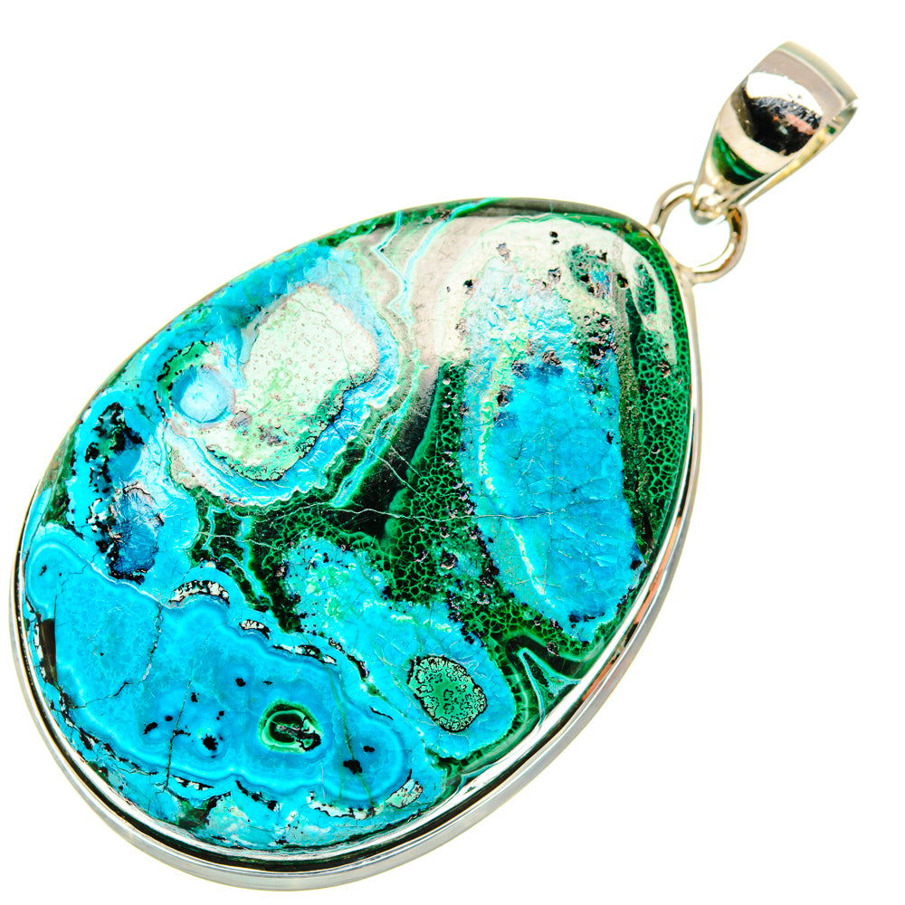 Malachite In Chrysocolla Pendants handcrafted by Ana Silver Co - PD30040 - Photo 2
