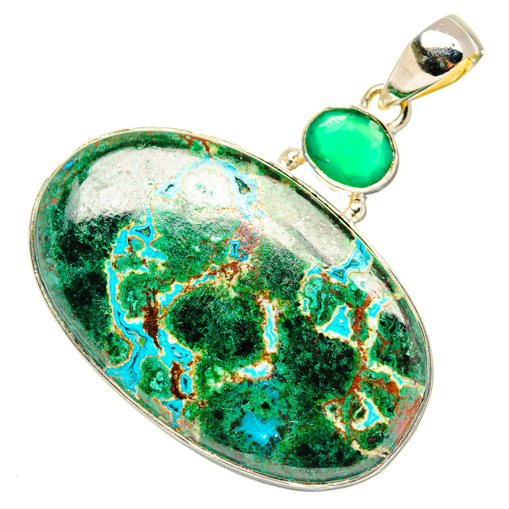 Malachite In Chrysocolla Pendants handcrafted by Ana Silver Co - PD30090 - Photo 2