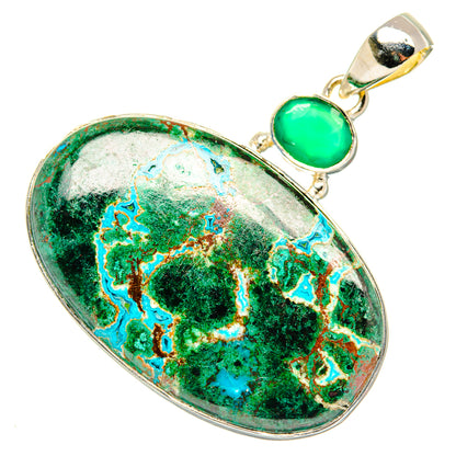 Malachite In Chrysocolla Pendants handcrafted by Ana Silver Co - PD30090 - Photo 2