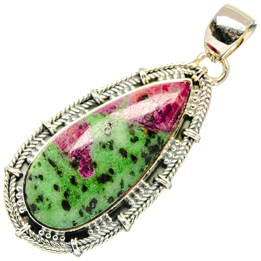 Ruby Zoisite Pendants handcrafted by Ana Silver Co - PD30101 - Photo 2
