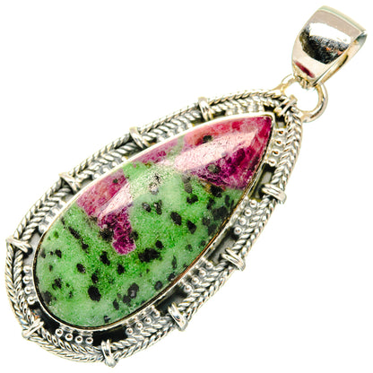 Ruby Zoisite Pendants handcrafted by Ana Silver Co - PD30101 - Photo 2